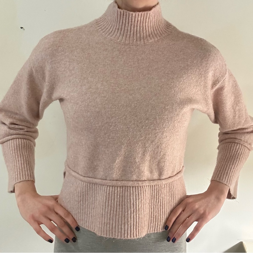 Women's Pink Turtleneck Sweater